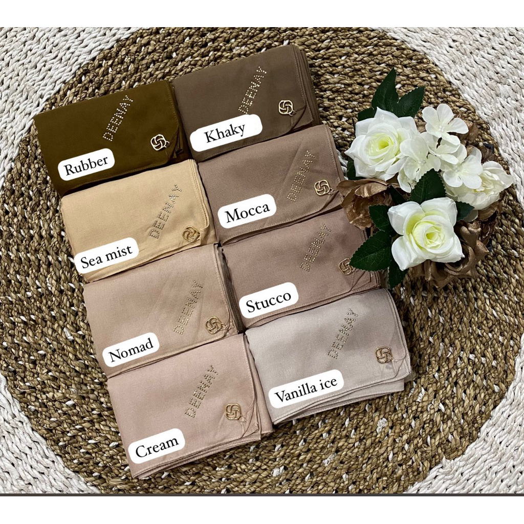 LIVE POLOSAN LIZA DEENAY ABU PINK KUNING COKELAT BAHAN VOAL SIZE 115x115cm