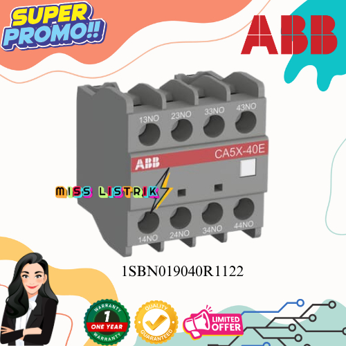 ABB Contactor CA5X-22M - Auxiliary Contact Block - 1SBN019040R1122