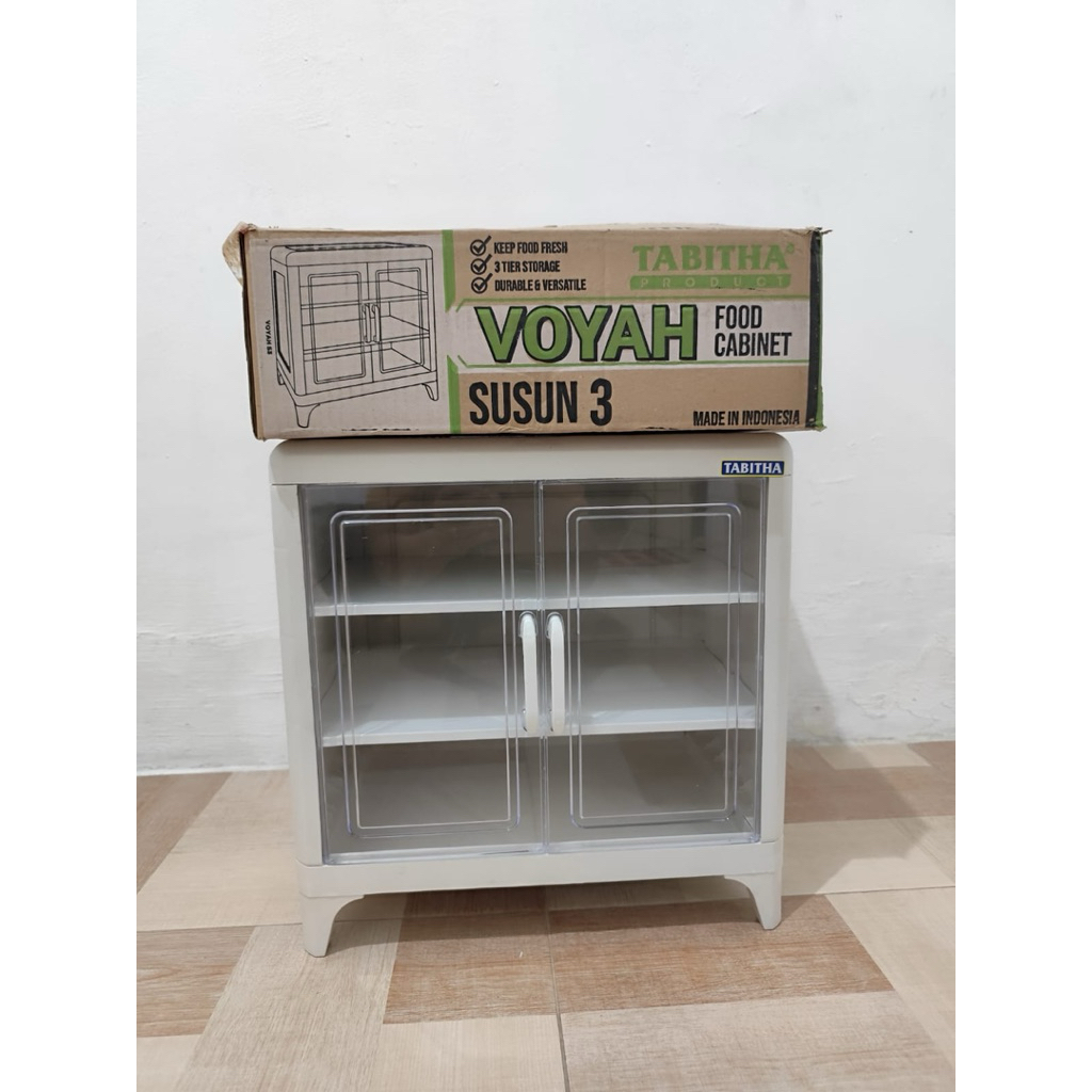 VOYAH Food Cabinet Susun 3 | Rak penyimpanan Plastik Serbaguna | Tempat nasi dan Lauk DLL
