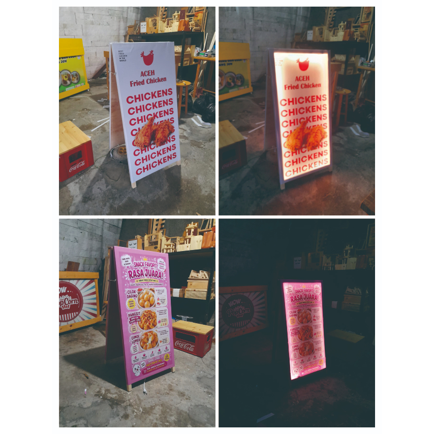 baner stand lampu standing banner rangka