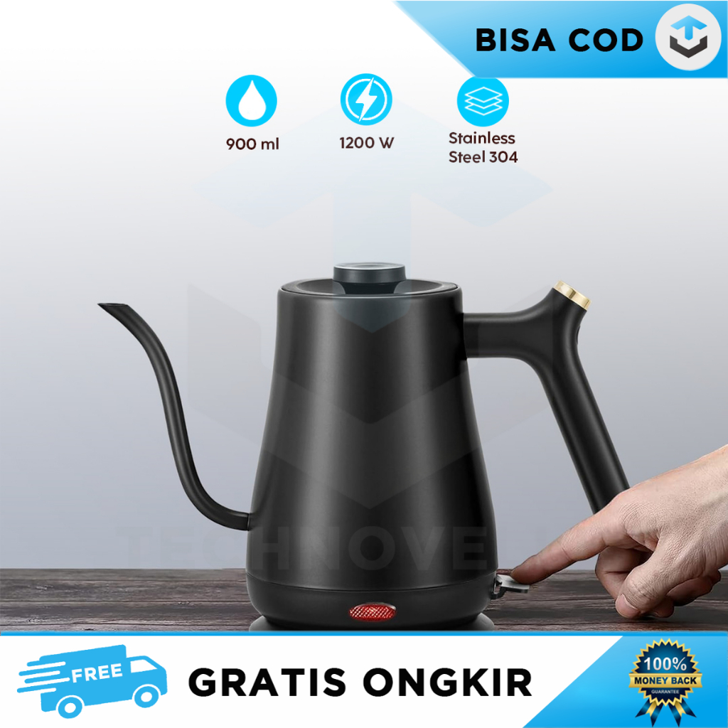 TEKO LISTRIK STAINLESS LEHER ANGSA WADAH AIR PANAS KONTROL SUHU PRESISI KAPASITAS BESAR PENYAJIAN KO