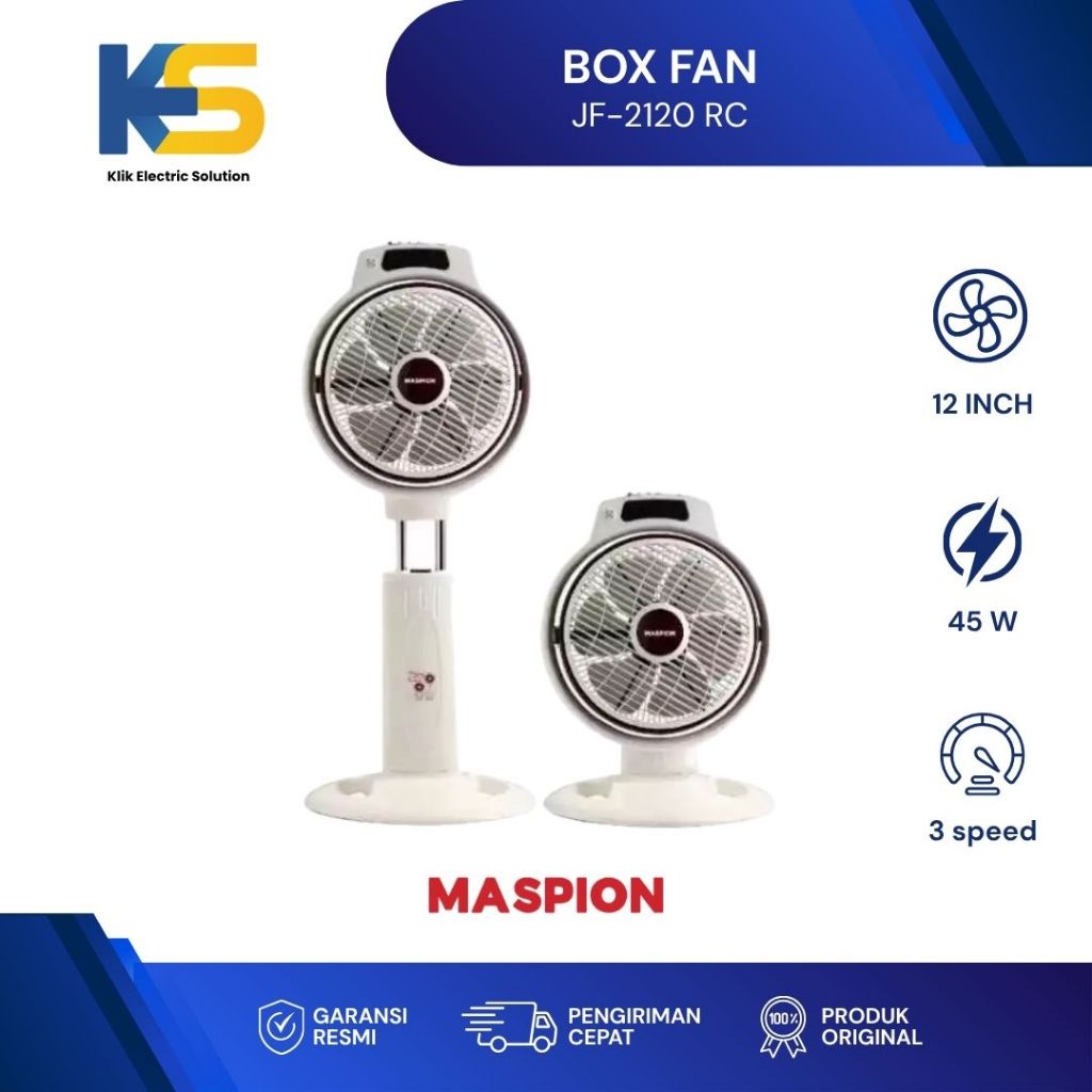 K.E.S - Maspion Kipas Angin Kotak Box Fan 12 Inch JF-2120 RC dan JF-2121 S