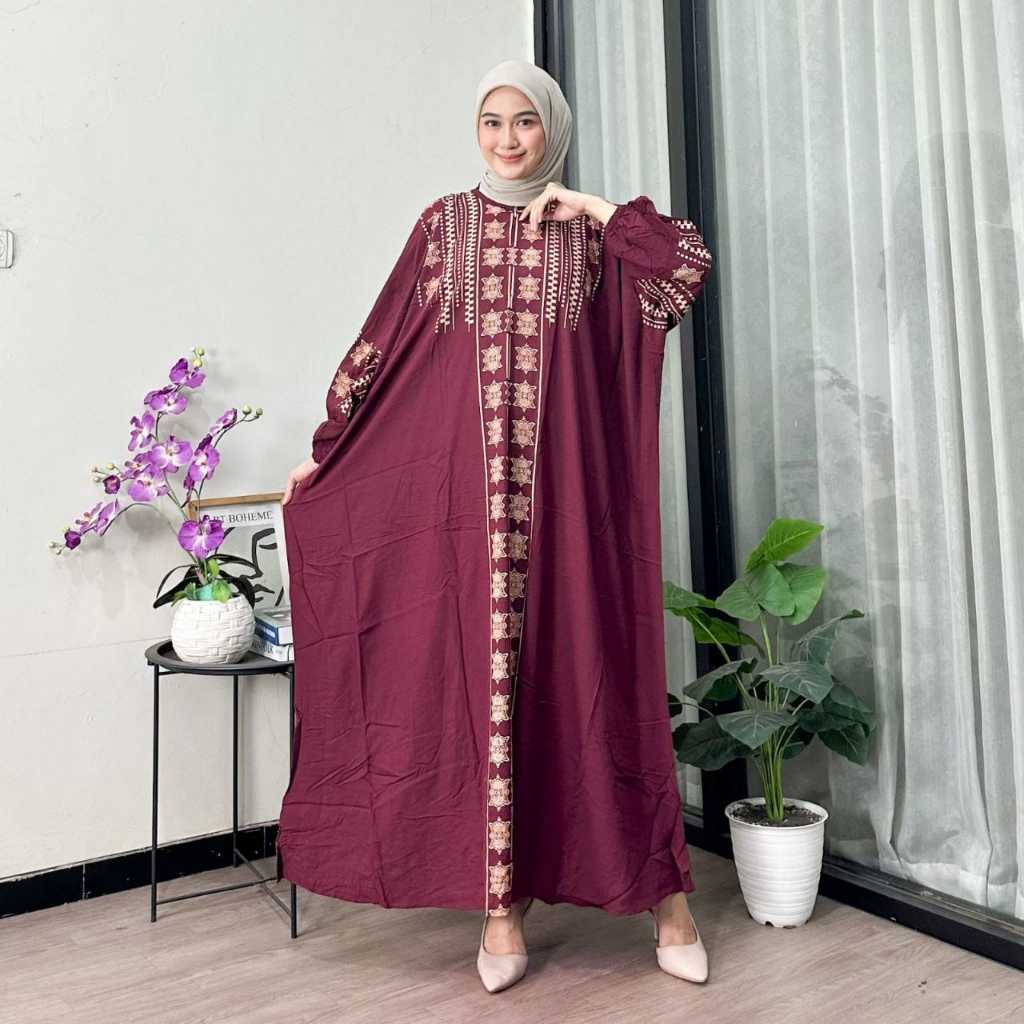 Gamis Kaftan Tifani Jumbo Rayon Tebal