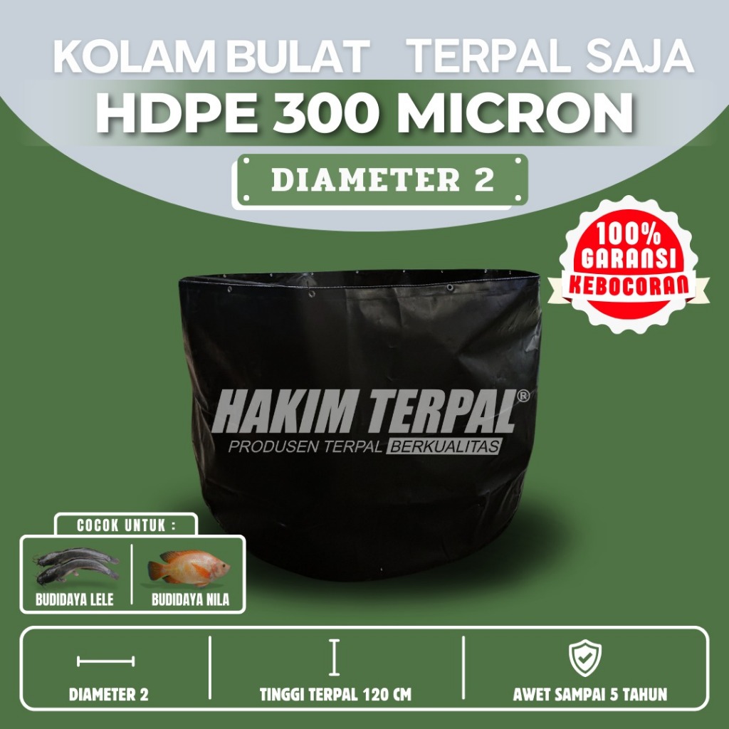 Kolam Bulat D2 HDPE 300 MICRON (TERPAL SAJA)