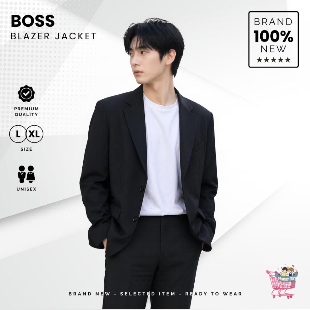 Blazer Pria Slim Fit Korea Style Jas Pria Formal Casual Hitam Premium Suit Jacket Cowok Modern Styli