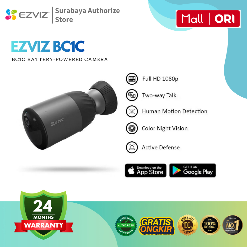 Ezviz BC1C Smart Home IP Camera Battery Powered CCTV Outdoor