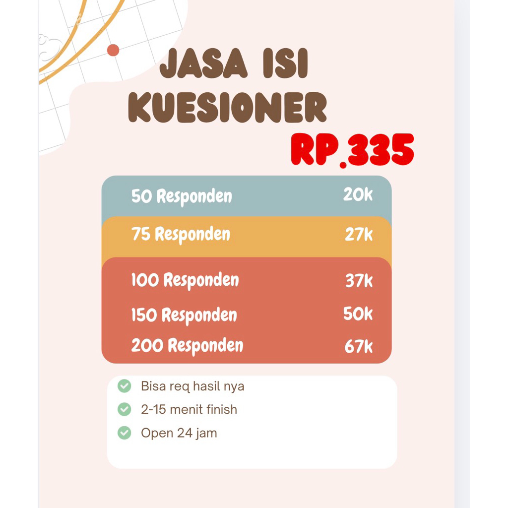Jasa isi kuesioner, kuisioner TERMURAH DAN CEPAT