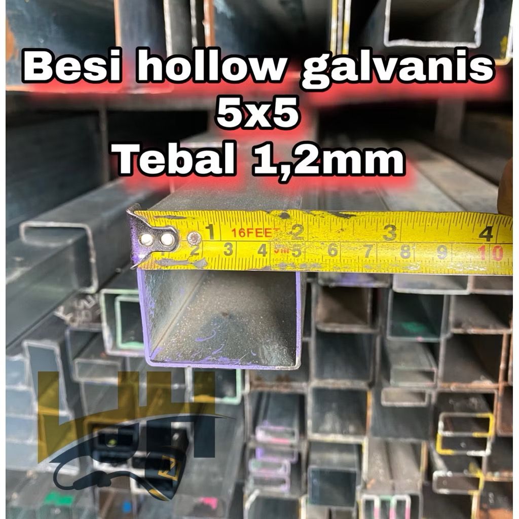 Besi hollow galvanis anti karat 5x5 , tebal 1,2mm. panjang mulai 10,cm sampai 200cm