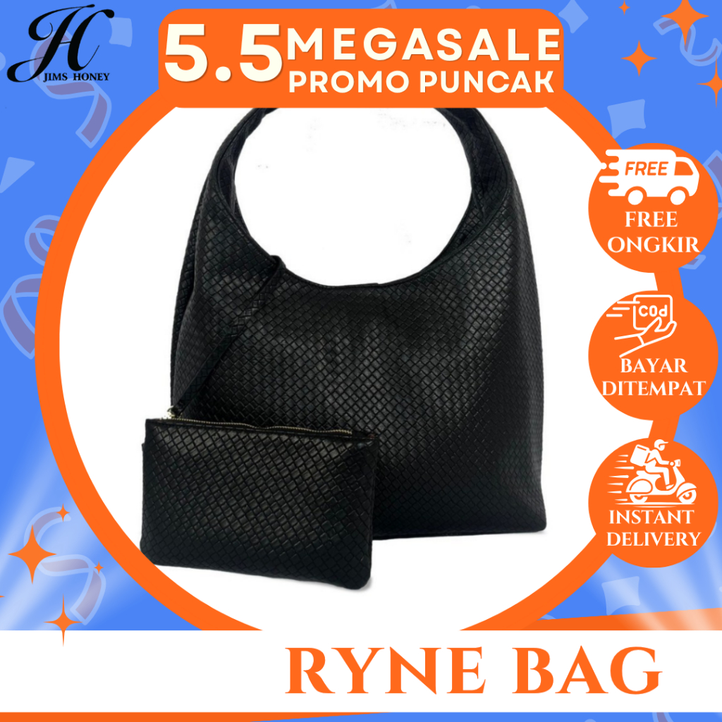 JIMS HONEY - Ryne Bag - Tas Bahu Besar Kuliah Kantor Free Pouch