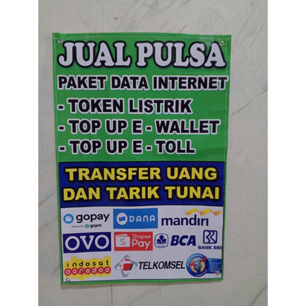 Spanduk Jual Pulsa Dan Tarik Ready Stok
