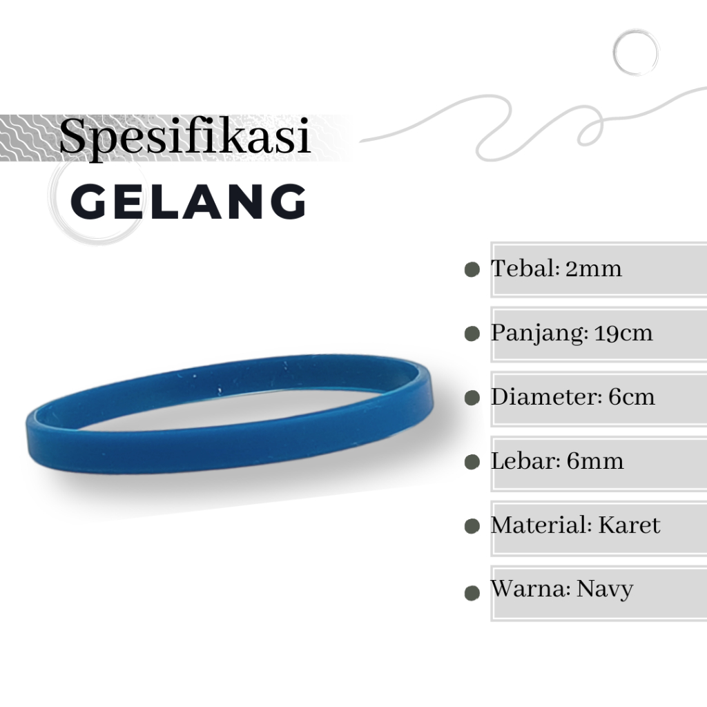 Gelang Tangan Polos - Gelang Karet Pria Distro Polos - Bracelet Rubber Sport