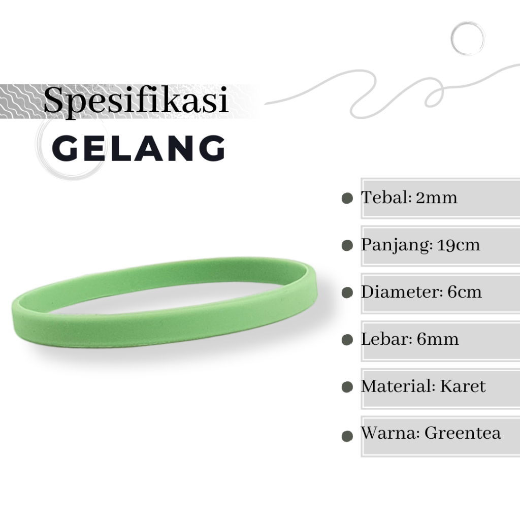Gelang Tangan Pria - Gelang Karet Distro Polos - Bracelet Rubber Keren Sport Hype