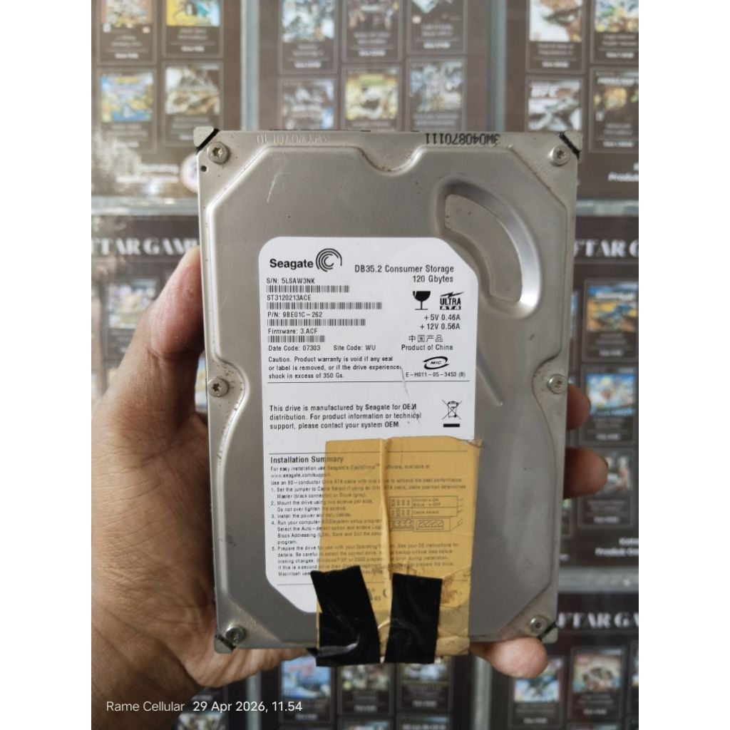 Hardisk Internal PS2 tipe IDE / ATA Keadaan Rusak