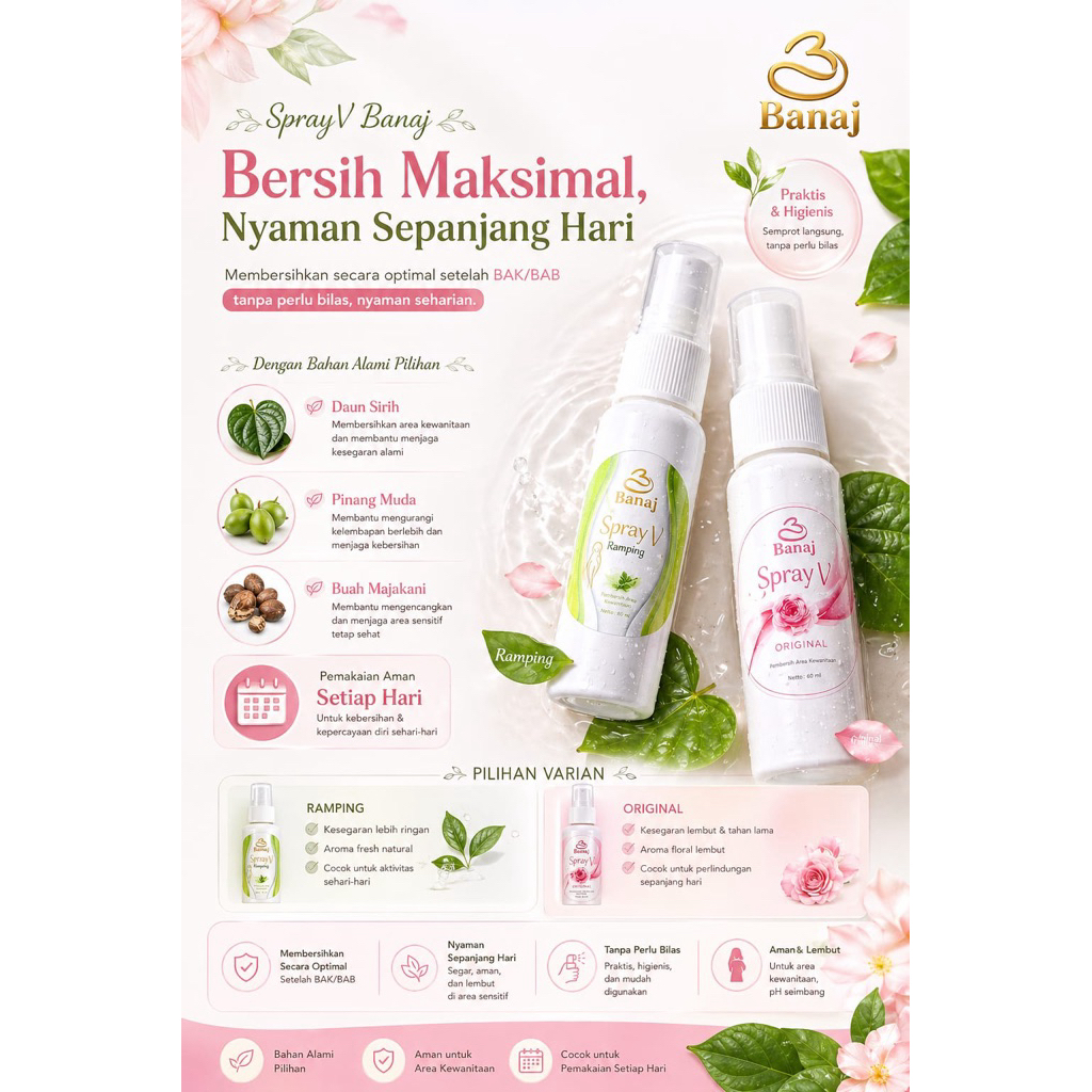 BANAJ SPRAY V / PEWANGI MISS V / PERAWATAN MISS V