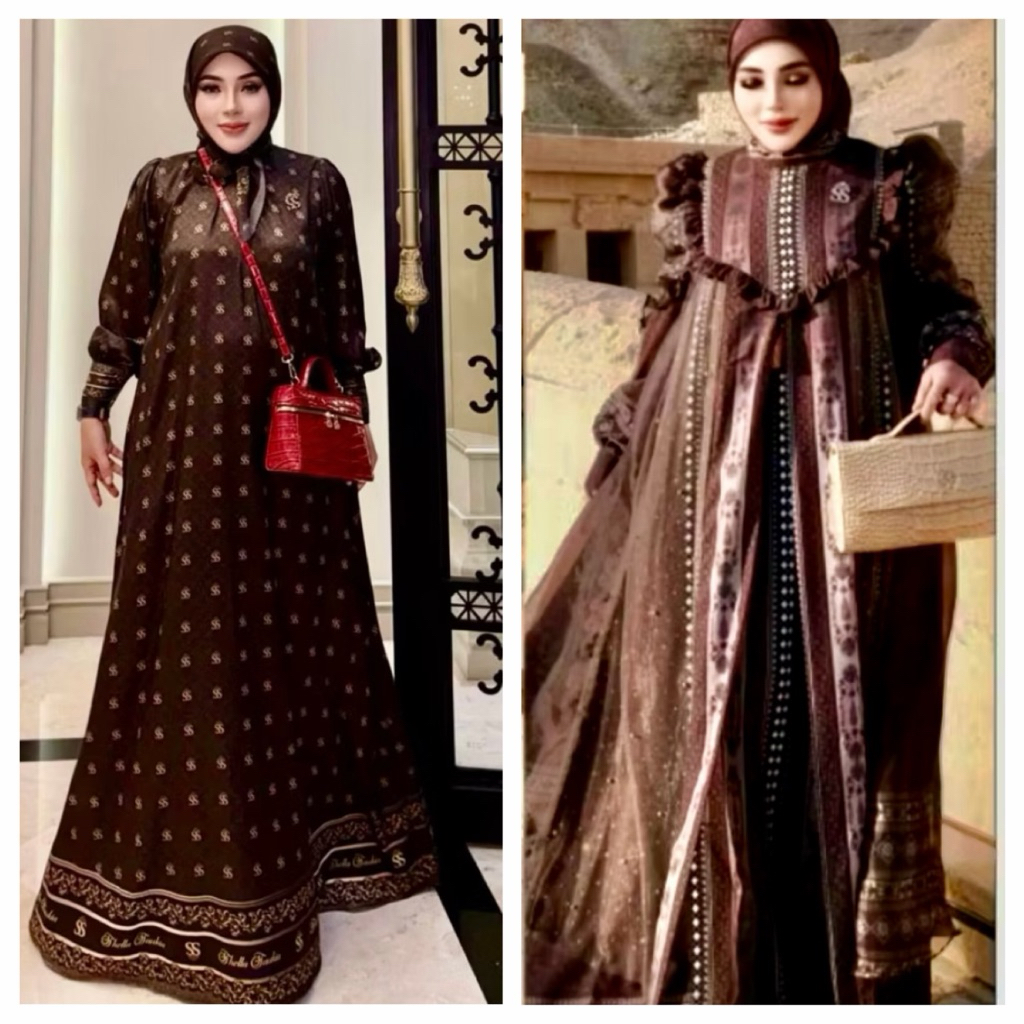 SALE AMBYAR SHELLASAUKIA ORI GAMIS MONOGRAM ABAYA EGYPT GAMIS MONOGRAM SET OUTER LEBARAN AMANAH BISA
