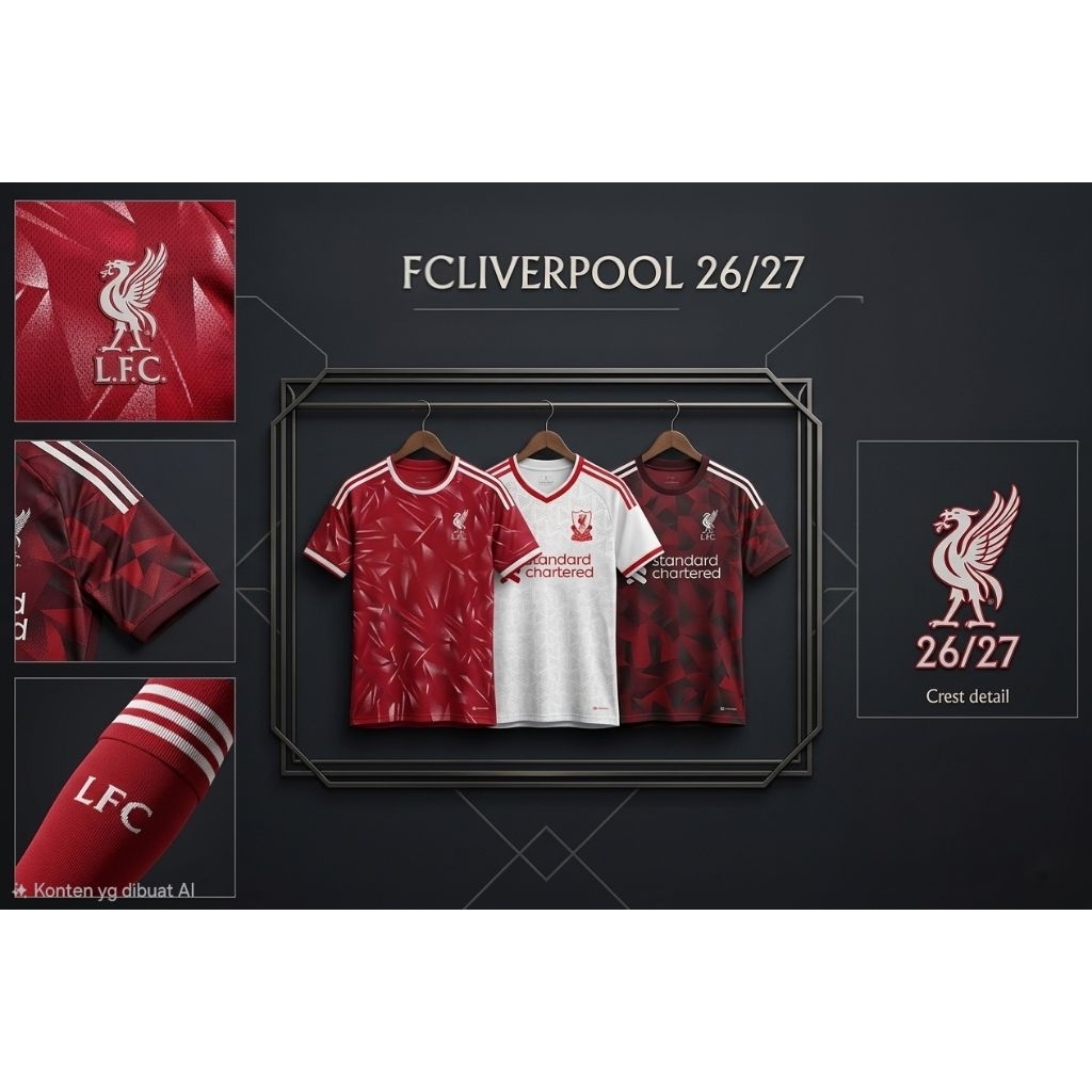 JERSEY LIVERPOOL FC HOME/AWAY/THIRD 26/27 NEW PREMIUM