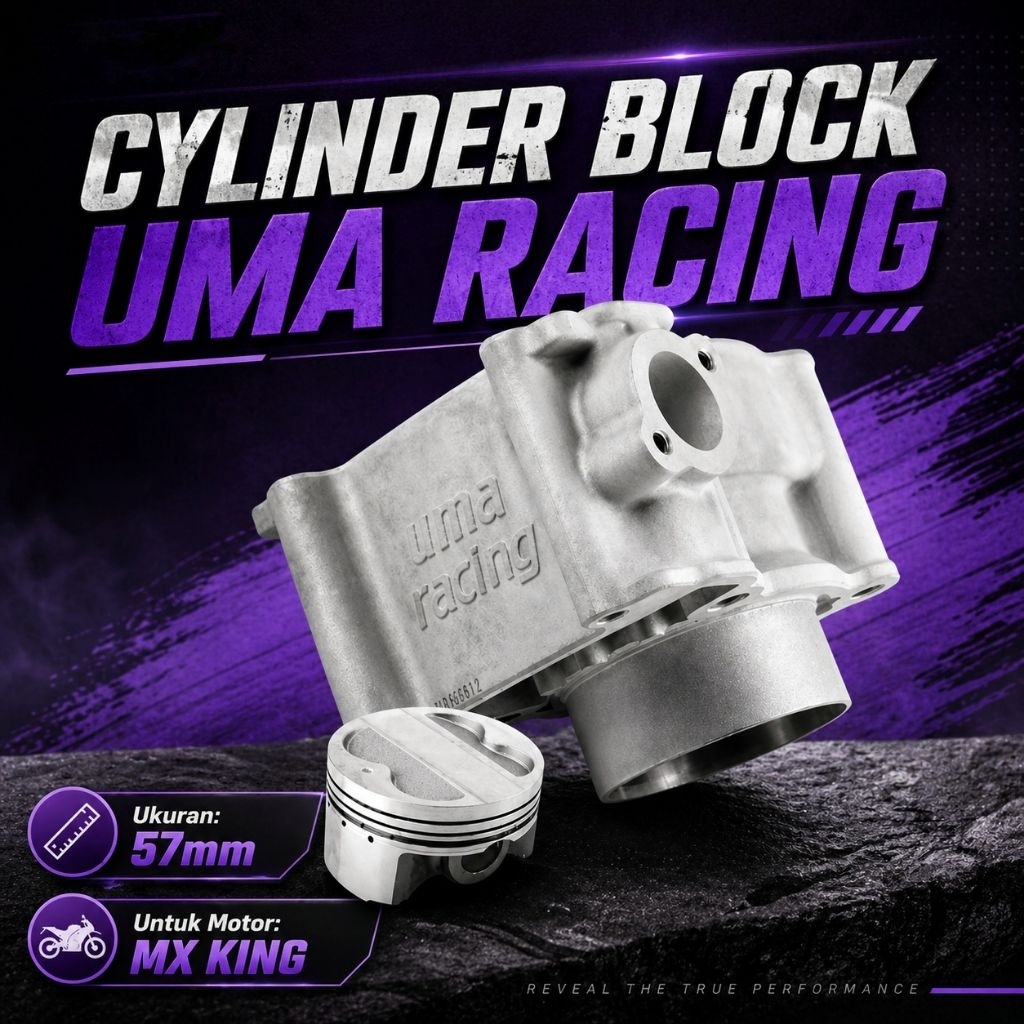 Uma Racing Ceramic Cylinder Block 57mm Mx King Blok Mx King Vixion MX 135 Blok Keramik 57mm