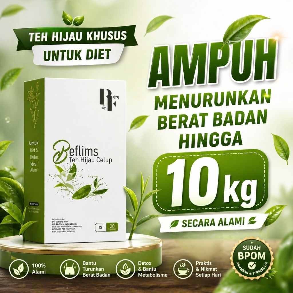 BE FLIMS TEH PELANGSING ALAMI teh pembakar lemak penurun berat badan teh pelangsing herbal tanpa efe