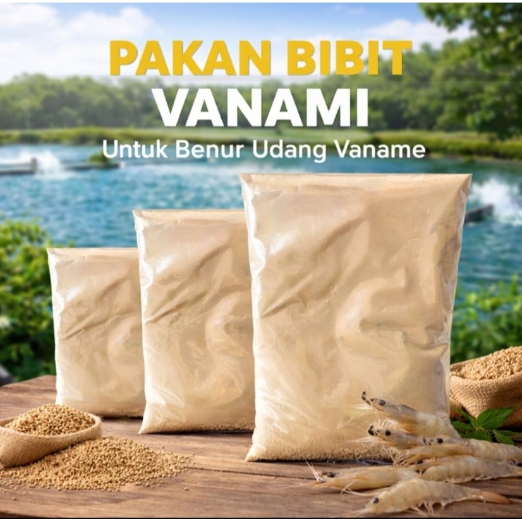Pakan Bibit Udang Vaname Halus Premium Protein Tinggi Nutrisi Lengkap Untuk Benur Tambak Cepat Besar