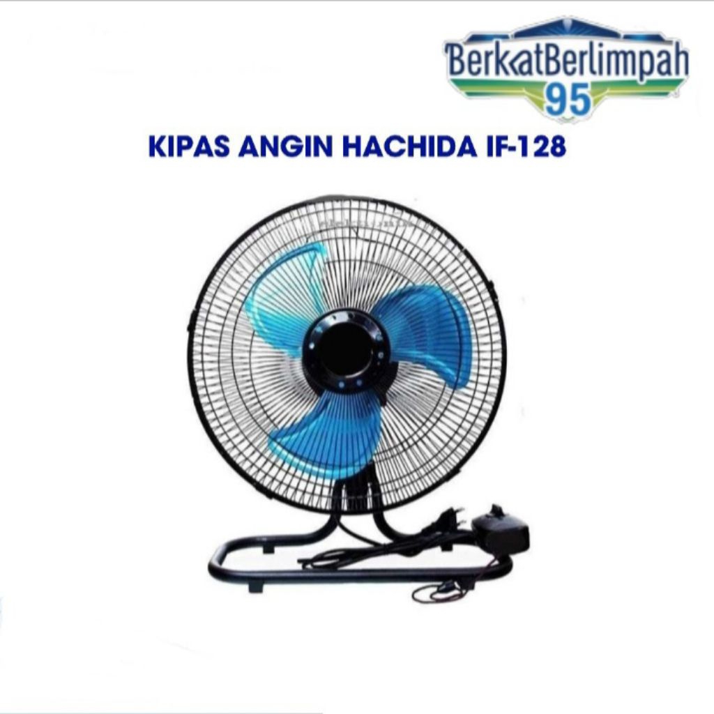 HACHIDA IF-128 (100% ORI) Desk Fan Kipas Angin Meja 12" Besi 50W 2IN1 (Desk & Wall)