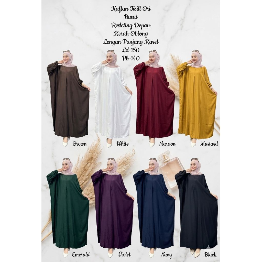 HK-Fashion GAMIS KAFTAN POLOS TWILL ORI NEW/KAFTAN TERMURAH KEKINIAN/KAFTAN POLOS ELEGAN 2025