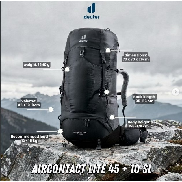 Tas Ransel Carrier Deuter Air Contact aircontact Lite 45 +10 SL