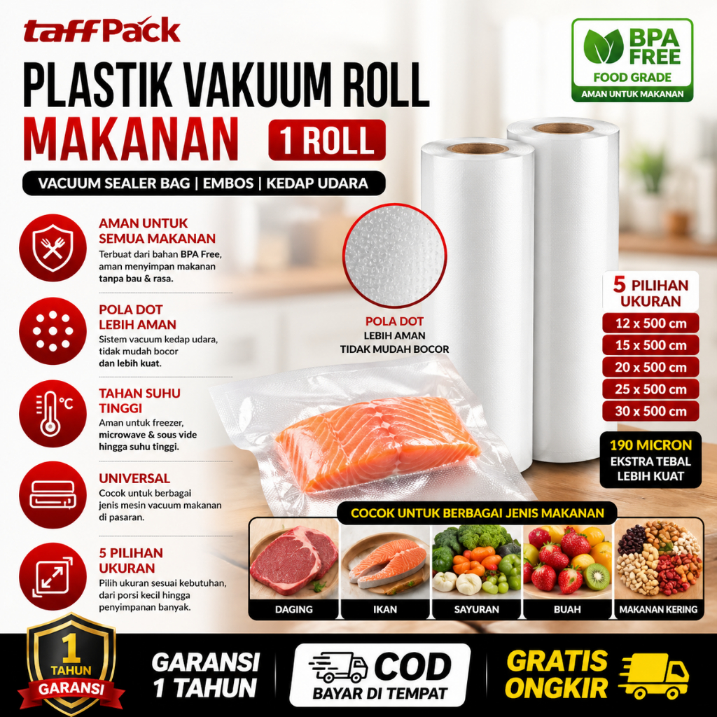 Plastik Vakum Roll Embos Kantong Plastik Vacum Makanan Frozen Packing Plastik Roll Vacuum Sealer Bag