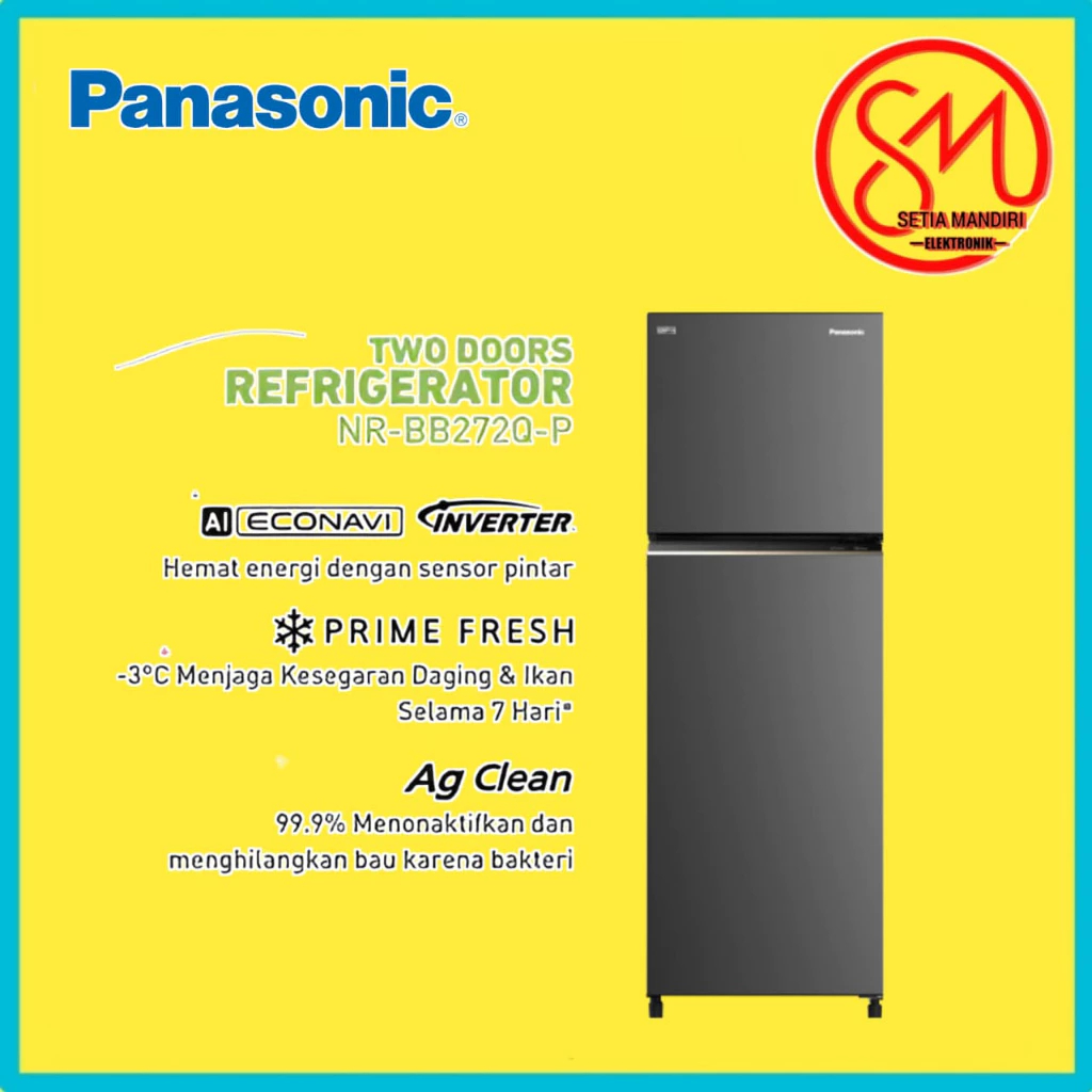 Panasonic Kulkas 2 Pintu Inverter + Prime Fresh