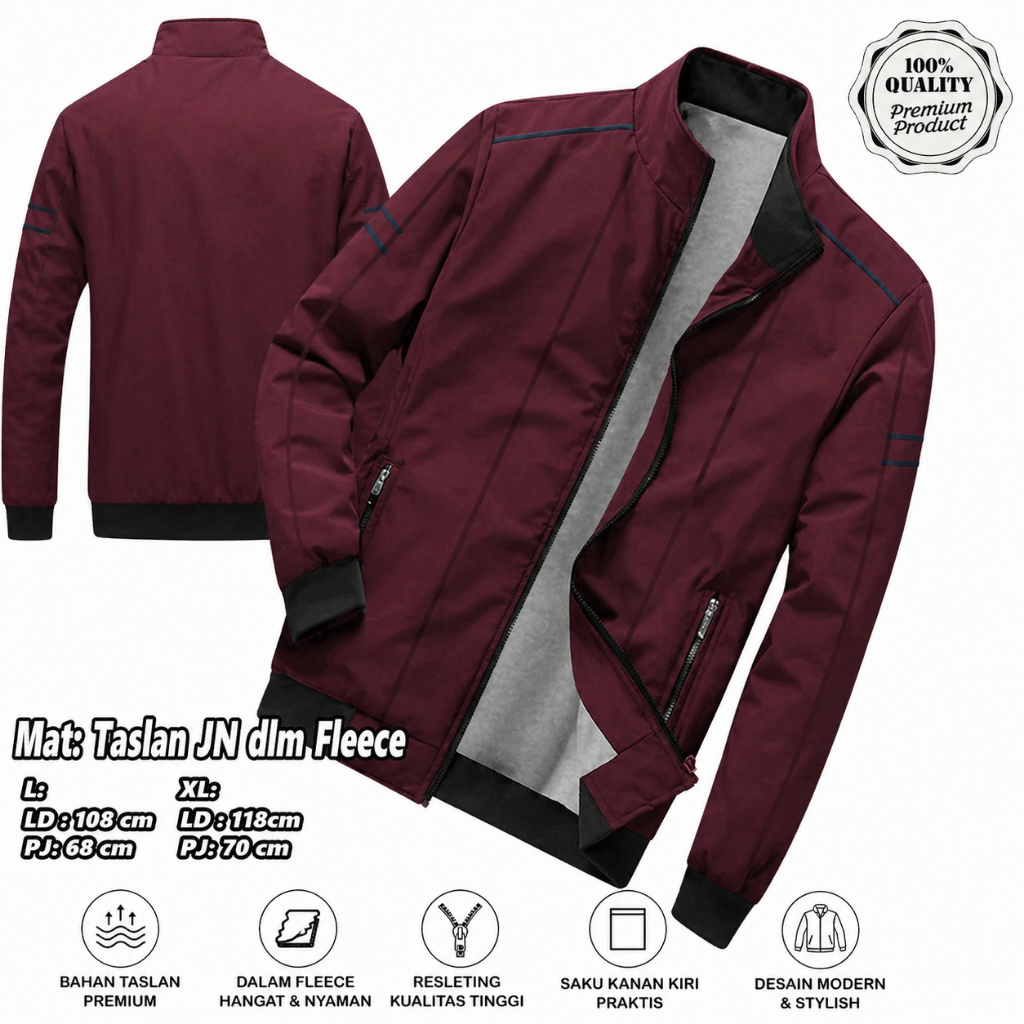 JAKET PRIA Winter Rubby bolak balik parasut // POLOSAN PARASUT BOLAK BALIK PRIA DAN WANITA / BOLAK B