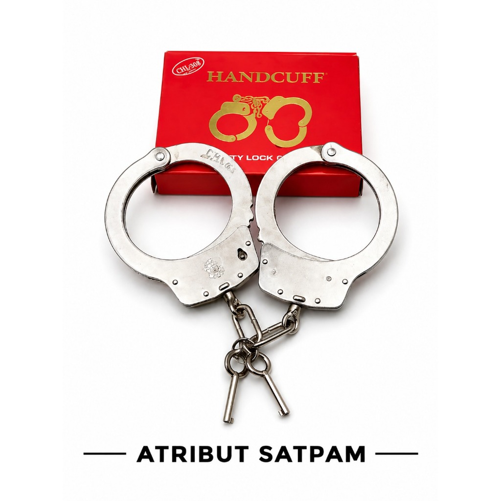 BORGOL TANGAN/HANDCUFF POLRI/POLISI/SATPAM STANLESS ASLI