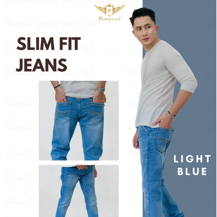 Celana Jeans Pria Slim Fit Denim Korea Kekinian Casual Stylish