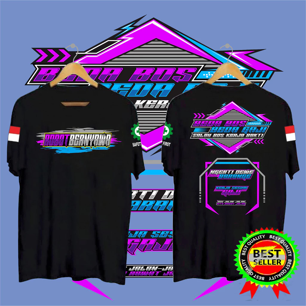 Kaos dewasa ROBOT BERNYAWA kaos Distro ROBOT BERNYAWA-shirt Unisex Cotton Combed Pria dan Wanita