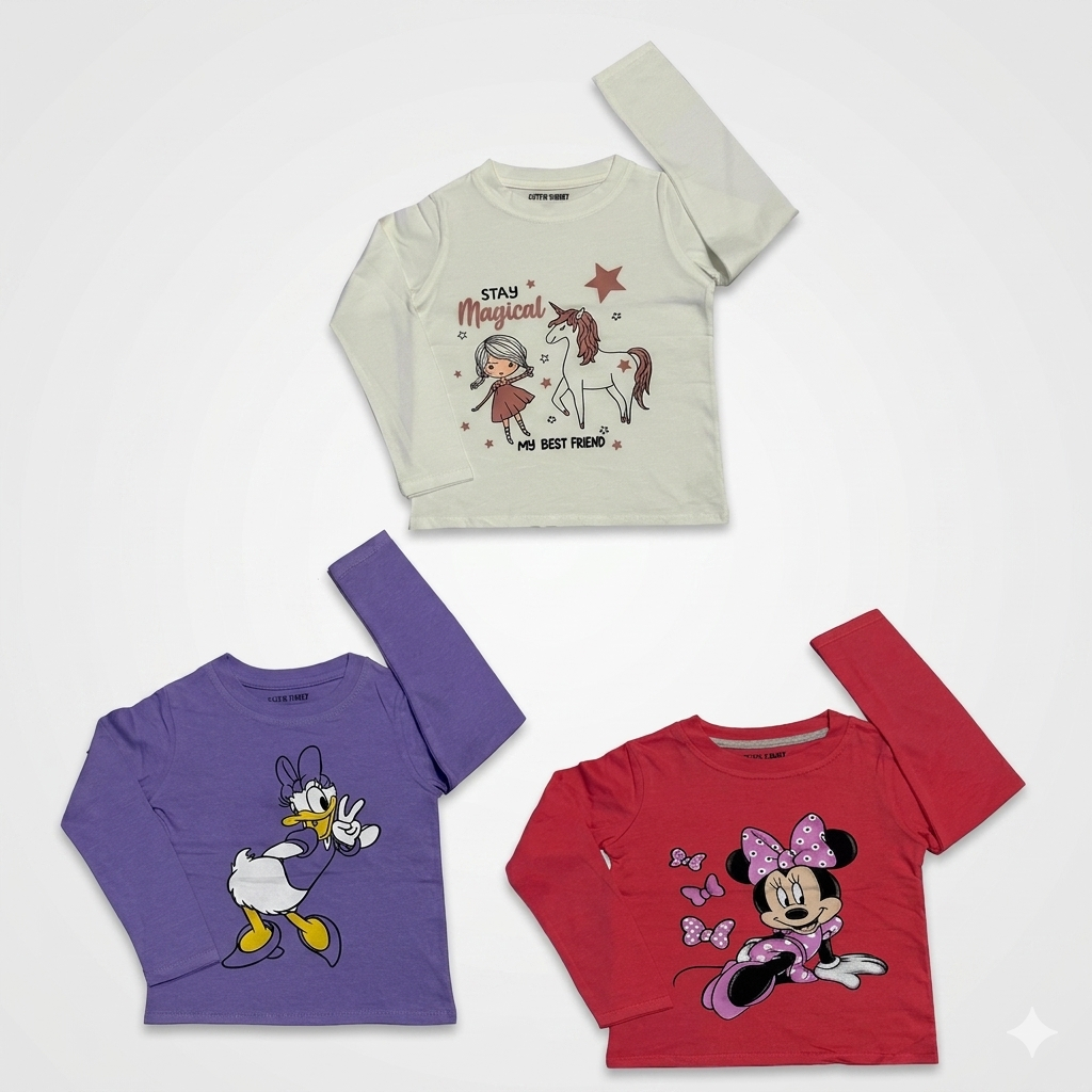 Bambookids CUTE ARMY Kaos Anak Perempuan Lengan Panjang Katun Adem Nyaman Tidak Panas Baju Anak Cewe