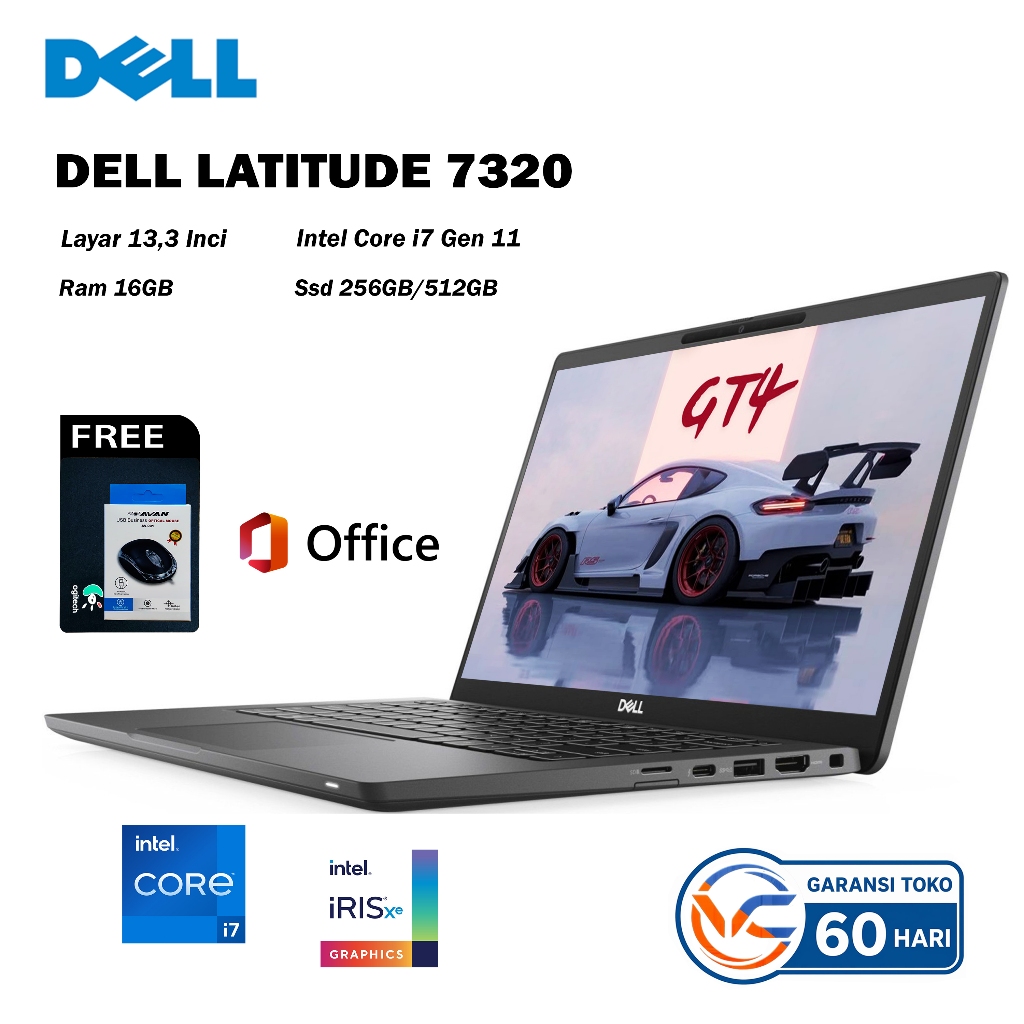 DELL LATITUDE 7320 INTEL I7-1185G7 INTEL IRIS XE GRAPICHS RAM 32GB SSD 512GB ULTRABOOK