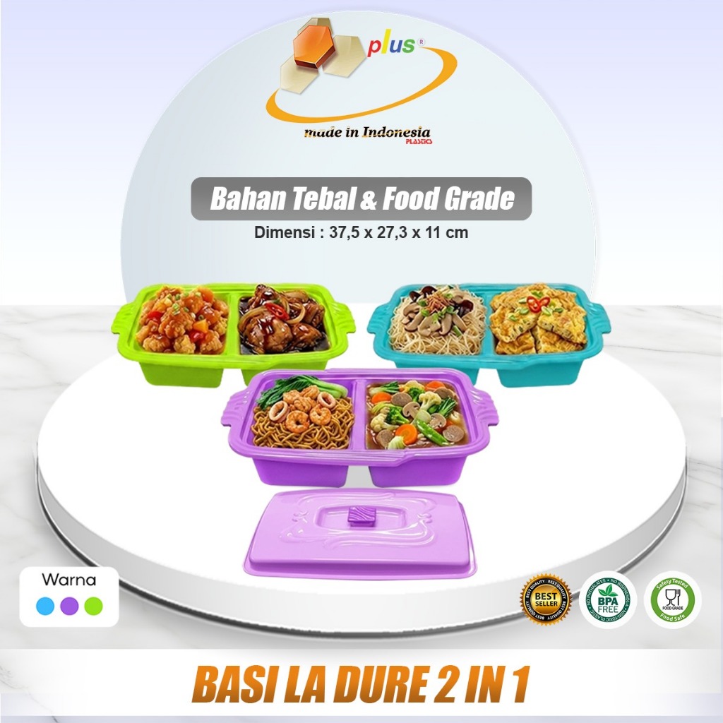 BASI LA DURE 2 IN 1 / TEMPAT SAYUR / WADAH PLASTIK / TEMPAT LAUK SKAT / TEMPAT SAYUR SKAT / TEMPAT L