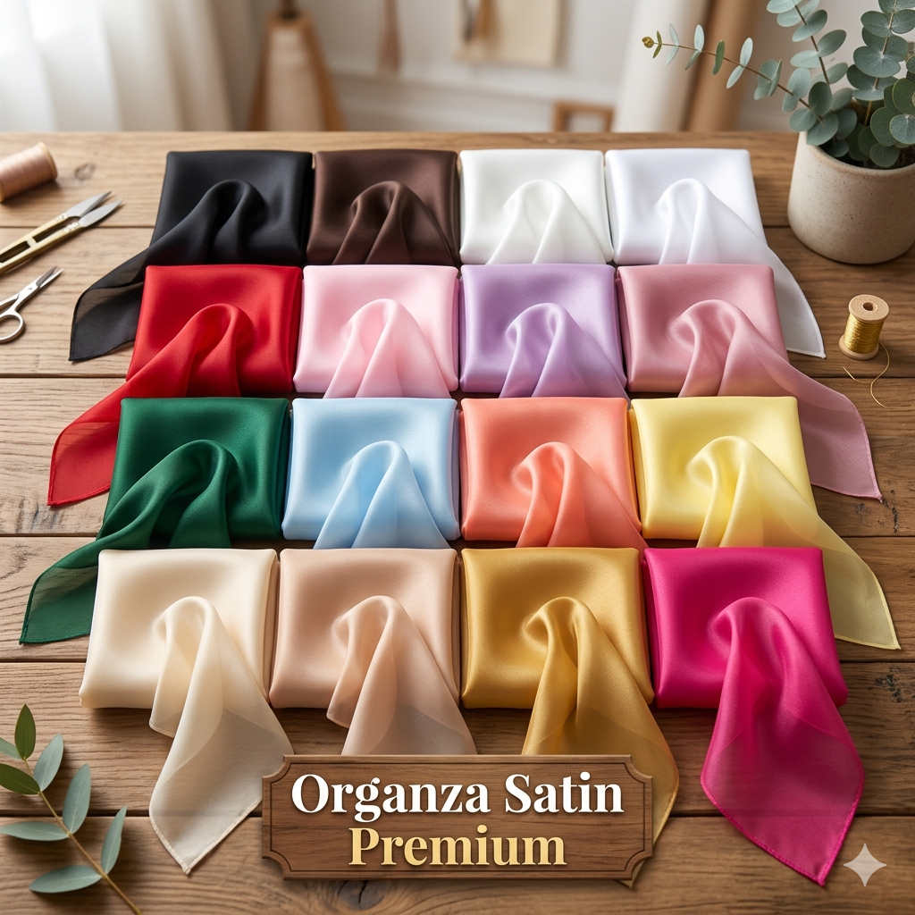 Kain Organdi Satin / Organza Satin Premium