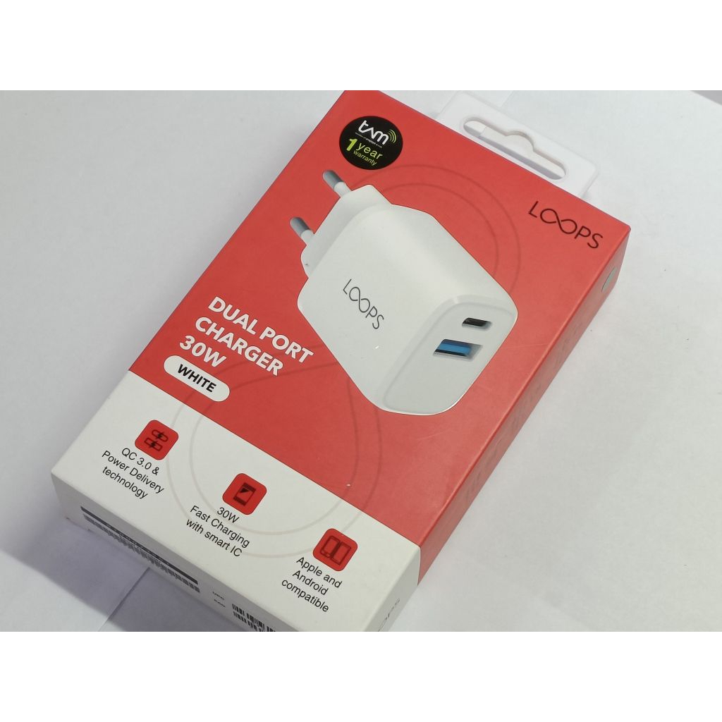 LOOPS DUAL PORT CHARGER 30W