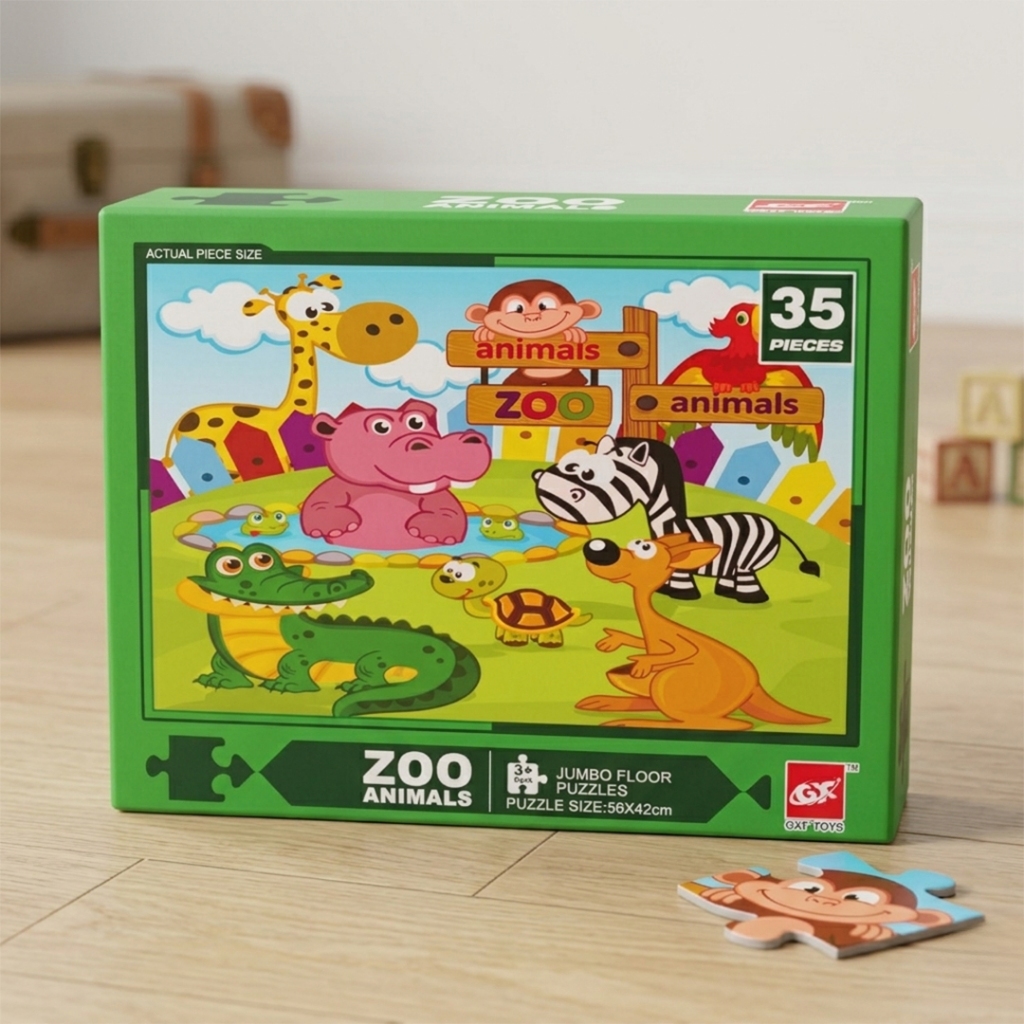 Mainan Puzzle 35 Pcs Zoo Animals Puzzle Jumbo HW21077860