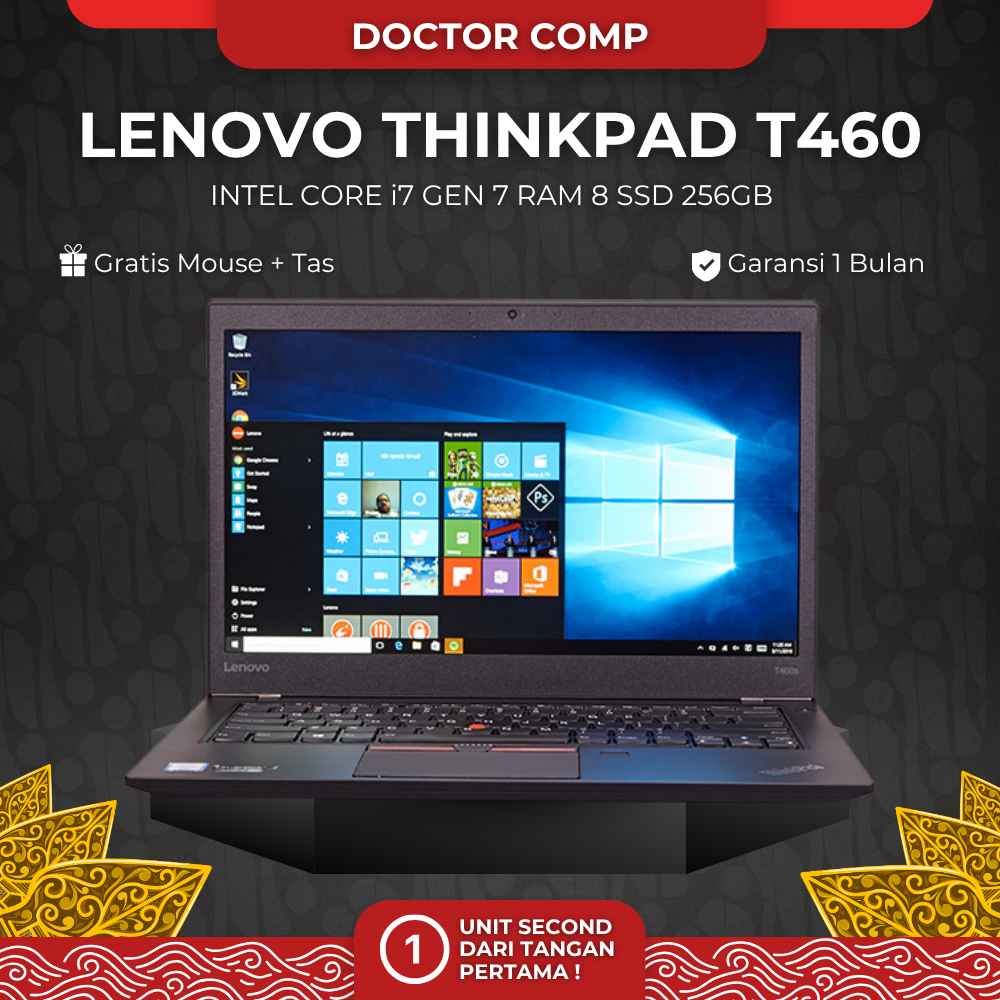 Laptop Lenovo Thinkpad T460 / T460S Core i7 Gen 8 Ram 8/256GB Laptop Second Berkualitas | Harga Hema