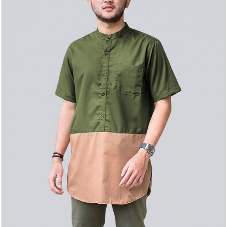 Qaireen Baju Pria Muslim KOKO Rilwan lengan pendek bahan toyobo 2026