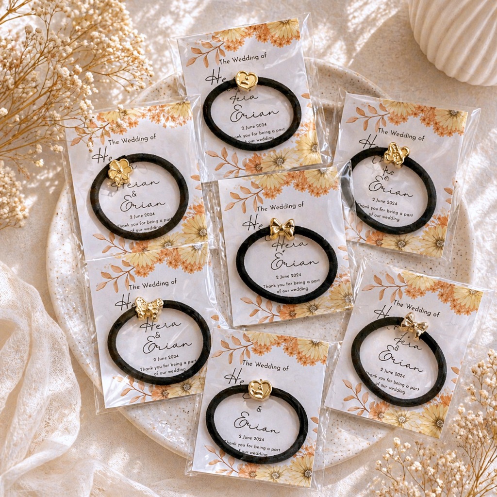 [isi 50] SOUVENIR WEDDING IKAT RAMBUT | Souvenir Custom nama Aqiqah | souvenir unik