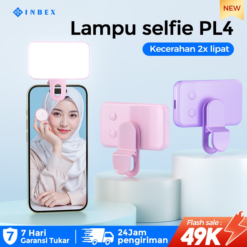 [k] INBEX PL4 Mini Portable LED Light untuk Selfie, Live Streaming, dan Fotografi USB Light Lampu Sa