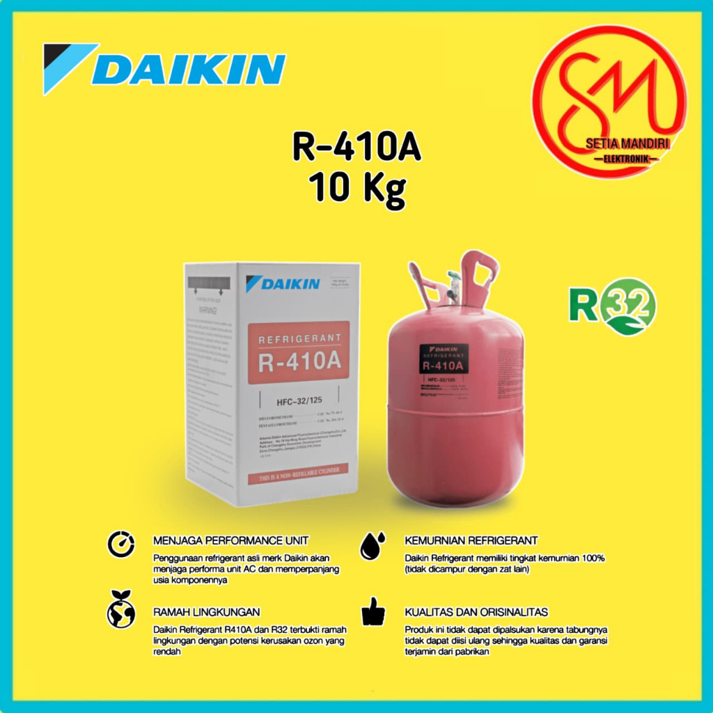 Refrigant Daikin R-410A 10KG [HFC-32/125] / R32 3KG&9.5KG [HFC-32] / R134a 13.3KG