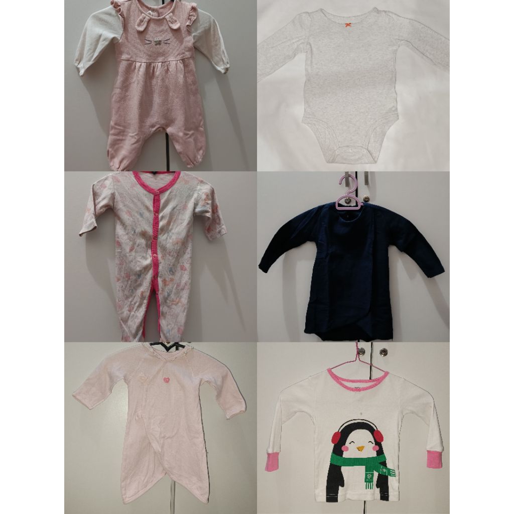 BUNDLING BERISI 6 BAJU BAYI PEREMPUAN (ATASAN/SLEEPSUIT/DLL)