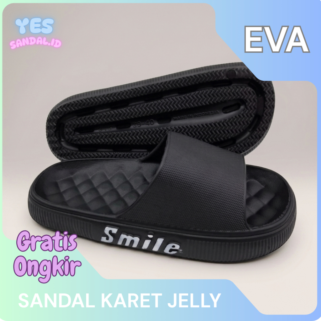 Sandal Selop Pria Polos Empuk Karet EVA Kekinian Dewasa Cowok Sandal Pria Keren Murah Casual