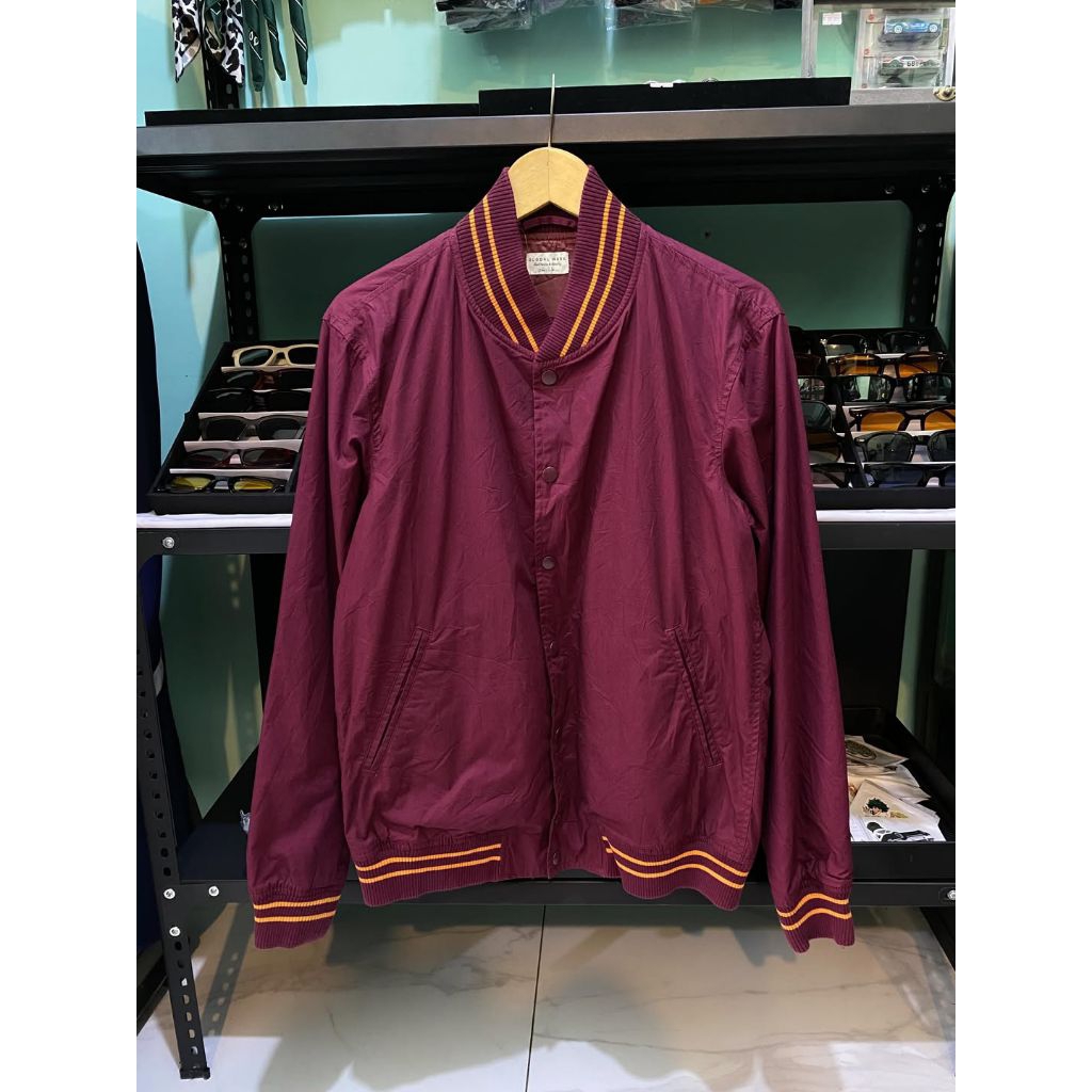 Varsity bomber jacket Global Work Maroon Authentic