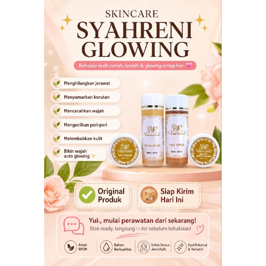 PAKET SUPER SYR GLOWING/ SYAHRAENI GLOWING ORIGINAL/SYR GLOWING/SYAHRENI/CREAM WAJAH/CREAM GLOWING/C