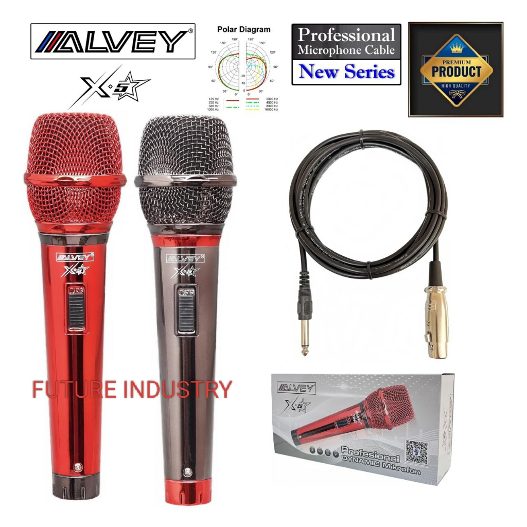 Microphone Kabel ALVEY X5 Mik Kabel Vocal Karaoke Mik Original