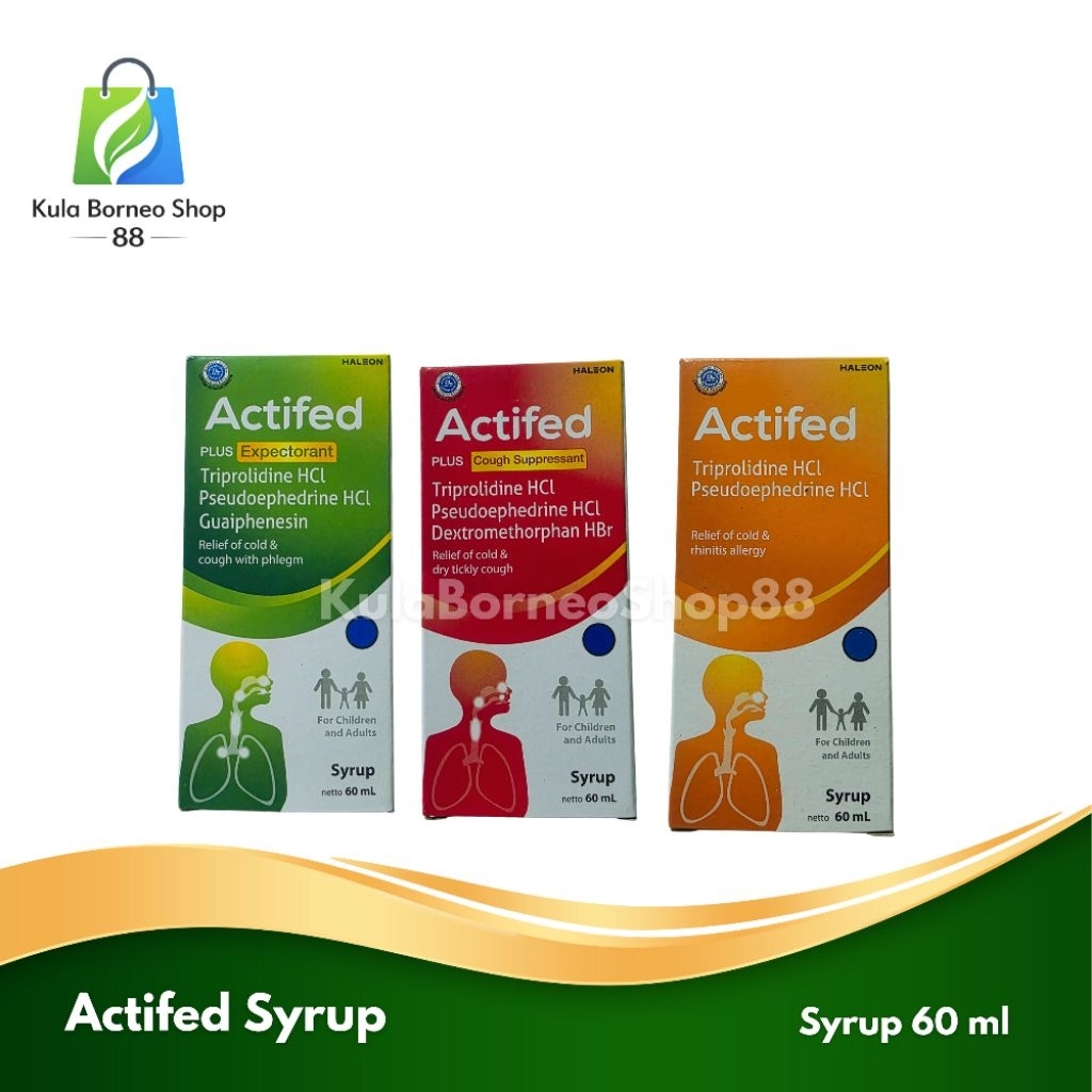 Actifed (Merah, Kuning, Hijau)- Obat Batuk & Filek
