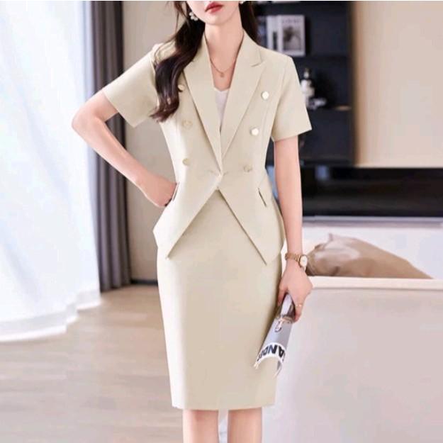 Setelan Blazer Rok Pendek Terbaru/Setelan Blazer Kerja Kantor Wanita&Set Blazer Kerja Formal
